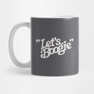 Let's Boogie (Off White on Asphalt) Mug